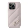Coque arrière Karl Lagerfeld Diagonal Quilted Script pour Apple iPhone 14 Pro Max - Rose 3