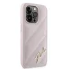 Coque arrière Karl Lagerfeld Diagonal Quilted Script pour Apple iPhone 14 Pro Max - Rose 4