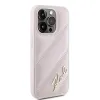Coque arrière Karl Lagerfeld Diagonal Quilted Script pour Apple iPhone 15 Pro - Rose 4