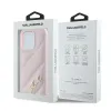 Coque arrière Karl Lagerfeld Diagonal Quilted Script pour Apple iPhone 15 Pro - Rose 8