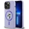 Coque arrière en silicone Karl Lagerfeld Karl & Choupette Heads Ring avec MagSafe pour Apple iPhone 14 Pro Max - Violet