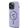 Coque arrière en silicone Karl Lagerfeld Karl & Choupette Heads Ring avec MagSafe pour Apple iPhone 14 Pro - Violet 2