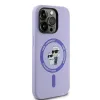 Coque arrière en silicone Karl Lagerfeld Karl & Choupette Heads Ring avec MagSafe pour Apple iPhone 14 Pro - Violet 4