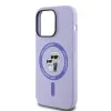 Coque arrière en silicone Karl Lagerfeld Karl & Choupette Heads Ring avec MagSafe pour Apple iPhone 14 Pro - Violet 6