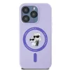 Coque arrière en silicone Karl Lagerfeld Karl & Choupette Heads Ring avec MagSafe pour Apple iPhone 15 Pro - Violet 3