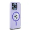 Coque arrière en silicone Karl Lagerfeld Karl & Choupette Heads Ring avec MagSafe pour Apple iPhone 15 Pro - Violet 4