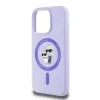 Coque arrière en silicone Karl Lagerfeld Karl & Choupette Heads Ring avec MagSafe pour Apple iPhone 15 Pro - Violet 6