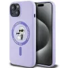 Coque arrière en silicone Karl Lagerfeld Karl & Choupette Heads Ring avec MagSafe pour Apple iPhone 15 - Violet