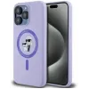 Coque arrière en silicone Karl Lagerfeld Karl & Choupette Heads Ring avec MagSafe pour Apple iPhone 15 Pro Max - Violet