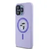 Coque arrière en silicone Karl Lagerfeld Karl & Choupette Heads Ring avec MagSafe pour Apple iPhone 15 Pro Max - Violet 2