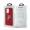 Coque arrière en silicone Karl Lagerfeld Karl & Choupette Heads Ring avec MagSafe pour Apple iPhone 16 Pro - Rouge 4
