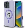 Coque arrière en silicone Karl Lagerfeld Karl & Choupette Heads Ring avec MagSafe pour Apple iPhone 16 Pro - Violet