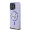 Coque arrière en silicone Karl Lagerfeld Karl & Choupette Heads Ring avec MagSafe pour Apple iPhone 16 Pro - Violet 3