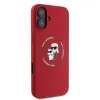 Coque arrière en silicone Karl Lagerfeld Karl & Choupette Heads Ring avec MagSafe pour Apple iPhone 16 Plus - Rouge 4