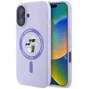 Coque arrière en silicone Karl Lagerfeld Karl & Choupette Heads Ring avec MagSafe pour Apple iPhone 16 Plus - Violet