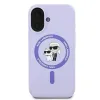 Coque arrière en silicone Karl Lagerfeld Karl & Choupette Heads Ring avec MagSafe pour Apple iPhone 16 Plus - Violet 3