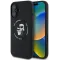 Coque arrière en silicone Karl Lagerfeld Karl & Choupette Heads Ring avec MagSafe pour Apple iPhone 16 - Noir
