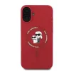 Coque arrière en silicone Karl Lagerfeld Karl & Choupette Heads Ring avec MagSafe pour Apple iPhone 16 - Rouge 3