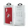 Coque arrière en silicone Karl Lagerfeld Karl & Choupette Heads Ring avec MagSafe pour Apple iPhone 16 - Rouge 4