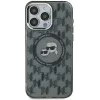 Coque arrière Karl Lagerfeld IML Monogram Karl & Choupette Head avec MagSafe pour Apple iPhone 15 Plus - Noir