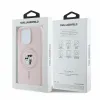 Coque arrière en silicone Karl Lagerfeld Karl & Choupette Heads Ring avec MagSafe pour Apple iPhone 16 Pro Max - Rose 5
