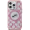 Coque arrière Karl Lagerfeld IML Monogram Karl & Choupette Head avec MagSafe pour Apple iPhone 15 - Rose