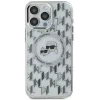 Coque arrière Karl Lagerfeld IML Monogram Karl & Choupette Head avec MagSafe pour Apple iPhone 16 Pro - Transparent