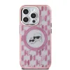 Coque arrière Karl Lagerfeld IML Monogram Karl & Choupette Head avec MagSafe pour Apple iPhone 15 Pro Max - Rose 2