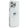 Coque arrière Karl Lagerfeld IML Metal Choupette Head avec MagSafe pour Apple iPhone 16 Pro - Blanc 4