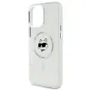 Coque arrière Karl Lagerfeld IML Metal Choupette Head avec MagSafe pour Apple iPhone 16 Pro - Blanc 6
