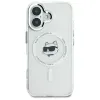 Coque arrière Karl Lagerfeld IML Metal Choupette Head avec MagSafe pour Apple iPhone 16 Plus - Blanc 3