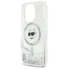 Coque arrière Karl Lagerfeld Liquid Glitter Choupette Head avec MagSafe pour Apple iPhone 16 Pro - Transparent 5