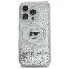 Coque arrière Karl Lagerfeld Liquid Glitter Choupette Head avec MagSafe pour Apple iPhone 16 Pro Max - Transparent 2