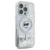 Coque arrière Karl Lagerfeld Liquid Glitter Choupette Head avec MagSafe pour Apple iPhone 16 Pro Max - Transparent 3