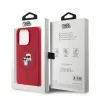 Coque arrière en silicone Karl Lagerfeld Karl & Choupette Heads Ring avec MagSafe pour Apple iPhone 15 Pro - Rouge 4