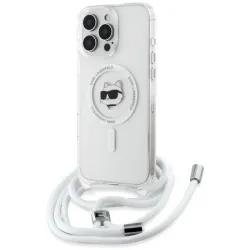 Coque arrière Karl Lagerfeld IML Choupette Head & Cord avec MagSafe pour Apple iPhone 16 Pro - Transparent