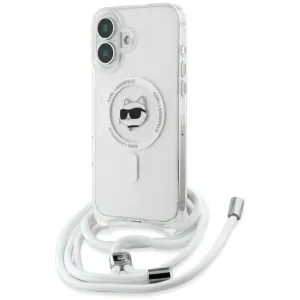 Coque arrière Karl Lagerfeld IML Choupette Head & Cord avec MagSafe pour Apple iPhone 16 - Transparent
