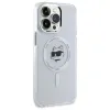 Coque arrière Karl Lagerfeld IML Metal Choupette Head avec MagSafe pour Apple iPhone 14 Pro Max - Blanc 4