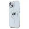 Coque arrière Karl Lagerfeld IML Metal Choupette Head avec MagSafe pour Apple iPhone 15 Plus - Blanc 2
