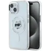 Coque arrière Karl Lagerfeld IML Metal Choupette Head avec MagSafe pour Apple iPhone 15 - Blanc
