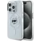 Coque arrière Karl Lagerfeld IML Metal Choupette Head avec MagSafe pour Apple iPhone 15 Pro Max - Blanc