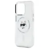 Coque arrière Karl Lagerfeld IML Metal Choupette Head avec MagSafe pour Apple iPhone 15 Pro Max - Blanc 6