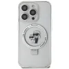 Coque arrière rigide Karl Lagerfeld Ring Stand Karl & Choupette avec MagSafe pour Apple iPhone 15 Pro - Blanc 3