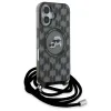 Coque arrière Karl Lagerfeld IML Crossbody Monogram Karl & Choupette Head avec MagSafe pour Apple iPhone 16 - Noir 3