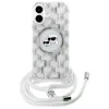 Coque arrière Karl Lagerfeld IML Crossbody Monogram Karl & Choupette Head avec MagSafe pour Apple iPhone 16 - Transparent 2
