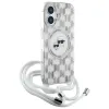 Coque arrière Karl Lagerfeld IML Crossbody Monogram Karl & Choupette Head avec MagSafe pour Apple iPhone 16 - Transparent 3