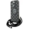 Coque arrière Karl Lagerfeld IML Crossbody Monogram Karl & Choupette Head avec MagSafe pour Apple iPhone 16 Pro Max - Noir