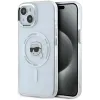Coque arrière Karl Lagerfeld IML Metal Karl Head avec MagSafe pour Apple iPhone 15 - Blanc