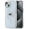 Coque arrière Karl Lagerfeld IML Metal Karl Head avec MagSafe pour Apple iPhone 15 - Blanc