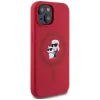 Coque arrière en silicone Karl Lagerfeld Karl & Choupette Heads Ring avec MagSafe pour Apple iPhone 15 - Rouge 4